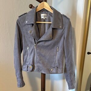 Vigoss Women's Charcoal Faux Suede Moto Jacket